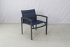Foshan garden porch outdoor 3 pieces aluminum cafe table and sling arm chairs