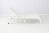 Beach outdoor white aluminum mesh sling pool lounger with arms