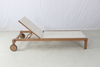 Commerical pool stackable aluminum padded sling outdoor chaise lounge chair with wheels