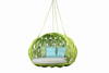 Luxury resort outdoor patio green rope round hanging daybed
