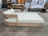 Teak wood double hotel resort outdoor poolside lounge daybed with cushion