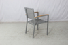 Grey 3 pieces resort outdoor balcony furniture set aluminum square dining table chairs 