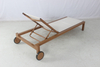 Commerical pool stackable aluminum padded sling outdoor chaise lounge chair with wheels