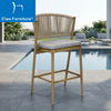 Aluminum frame rope woven garden high bar chair