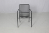 Outdoor garden 3 pieces black aluminum cafe round table chairs set furniture