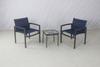 Foshan garden porch outdoor 3 pieces aluminum cafe table and sling arm chairs