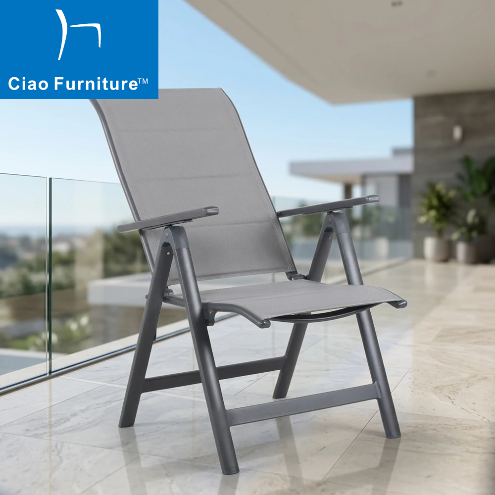 Patio outdoor aluminum folding sling chair