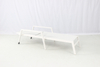 Beach outdoor white aluminum mesh sling pool lounger with arms