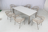 7 pieces patio furniture outdoor sintered stone top dining table rope chairs set