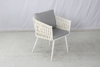 Modern outdoor white aluminum terrace square dining table 4 chairs set