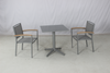 Grey 3 pieces resort outdoor balcony furniture set aluminum square dining table chairs 