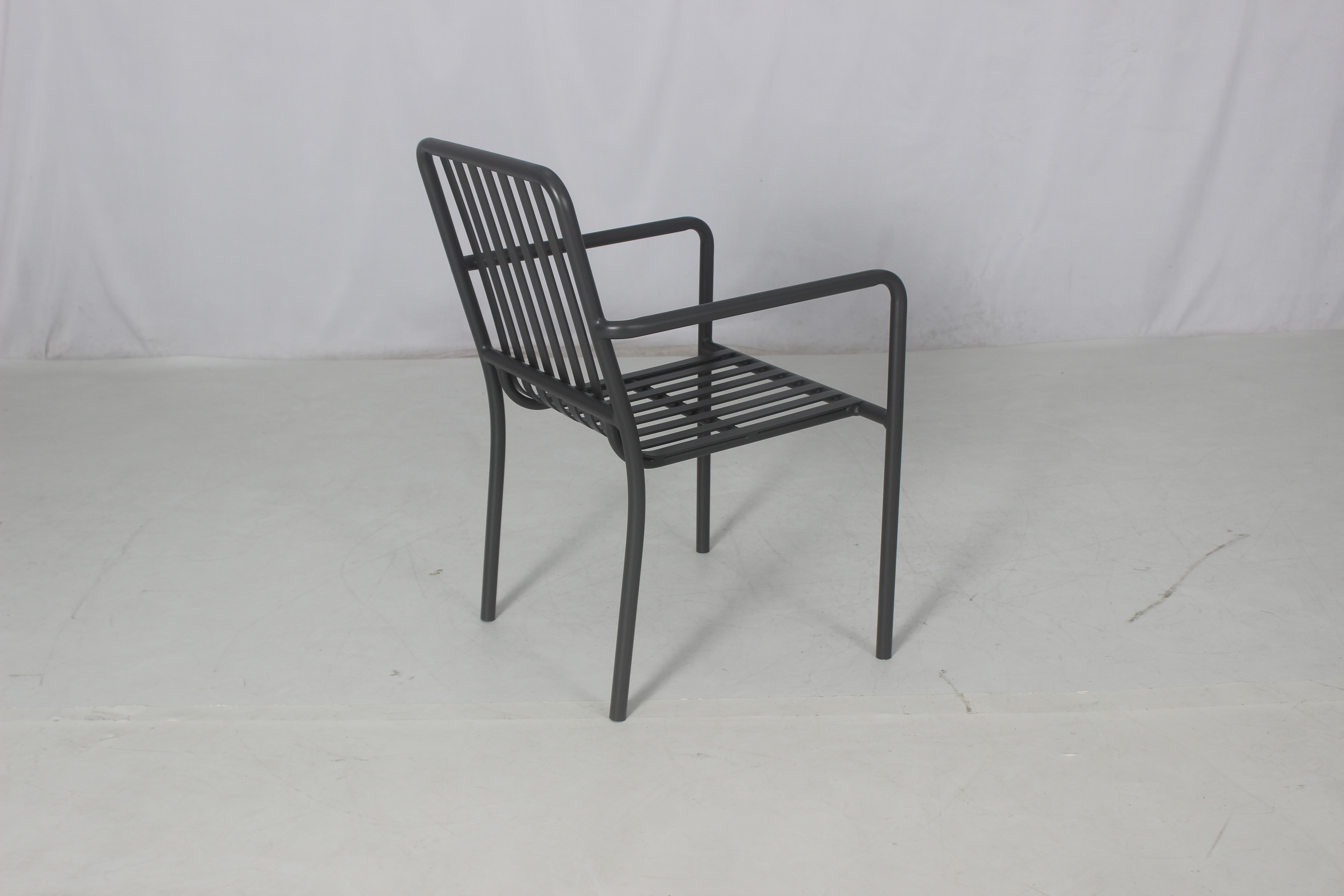 Outdoor garden 3 pieces black aluminum cafe round table chairs set furniture