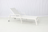 Beach outdoor white aluminum mesh sling pool lounger with arms
