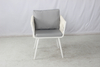 Modern outdoor white aluminum terrace square dining table 4 chairs set