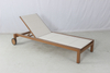 Commerical pool stackable aluminum padded sling outdoor chaise lounge chair with wheels