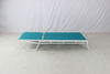 Resort pool furniture white aluminum stackable sling chaise lounge chair