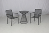 Outdoor garden 3 pieces black aluminum cafe round table chairs set furniture