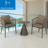 Luxury hotel balcony outdoor furniture aluminum coffee round table and chairs set