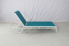 Resort pool furniture white aluminum stackable sling chaise lounge chair