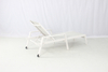 Beach outdoor white aluminum mesh sling pool lounger with arms