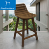 Outdoor restaurant wood legs rope armless bar stool