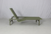 All weather resort poolside green PE rattan reclining outdoor sun lounger