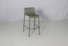 Nordic garden patio green aluminum outdoor armless bar height chair