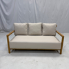 Luxury solid teak wood outdoor garden balcony 2 seater sofa with thick cushion