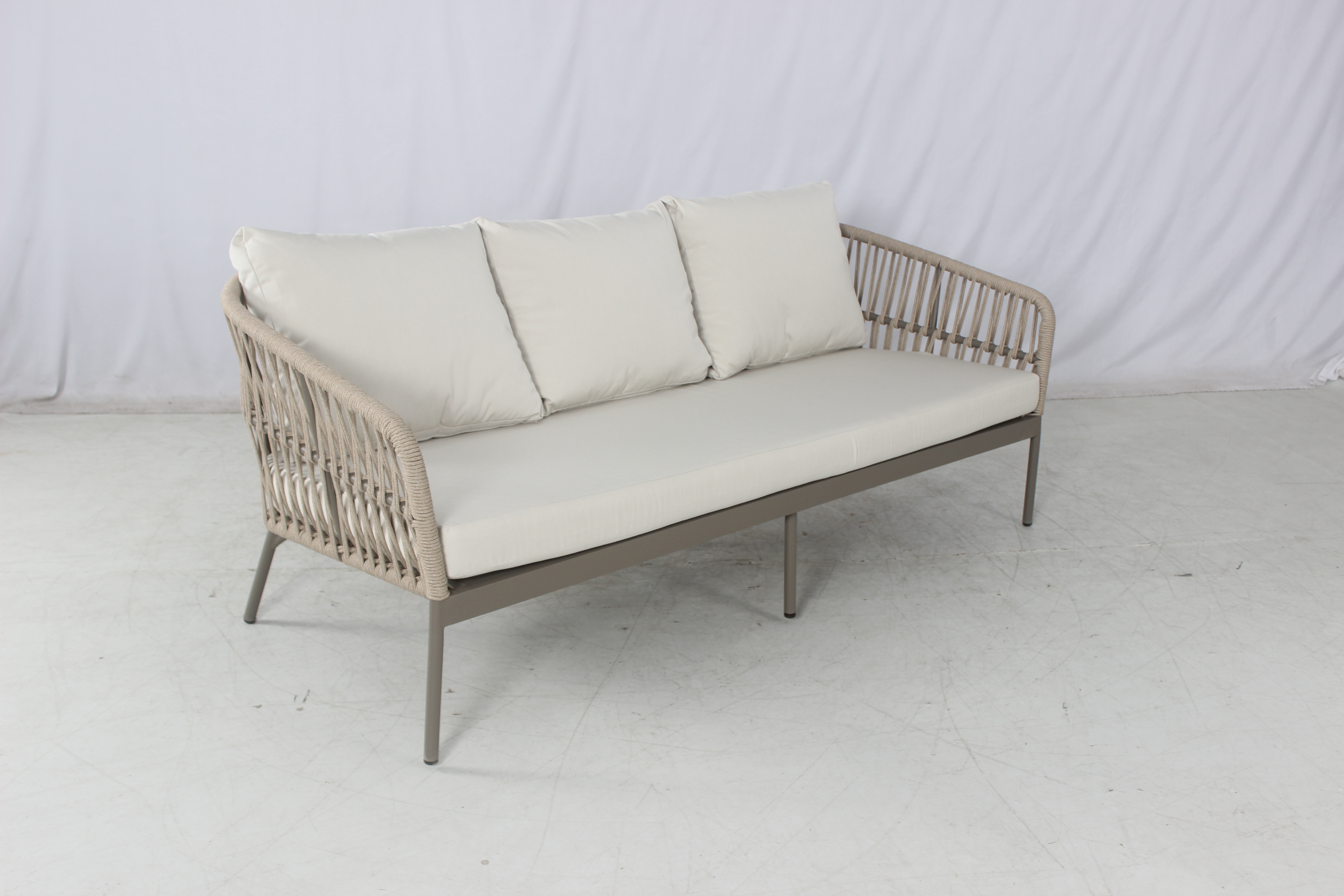 Modern apartment balcony furniture outdoor 5 seater rope sofa