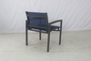 Foshan garden porch outdoor 3 pieces aluminum cafe table and sling arm chairs