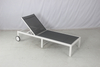 Commercial white aluminum pool chaise lounge chair with side table 
