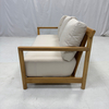 Luxury solid teak wood outdoor garden balcony 2 seater sofa with thick cushion