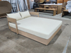 Teak wood double hotel resort outdoor poolside lounge daybed with cushion