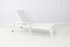 Beach outdoor white aluminum mesh sling pool lounger with arms