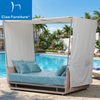 Outdoor beach lounge daybed with curtain