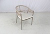 7 pieces patio furniture outdoor sintered stone top dining table rope chairs set