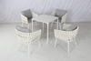 Modern outdoor white aluminum terrace square dining table 4 chairs set
