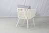 Modern outdoor white aluminum terrace square dining table 4 chairs set