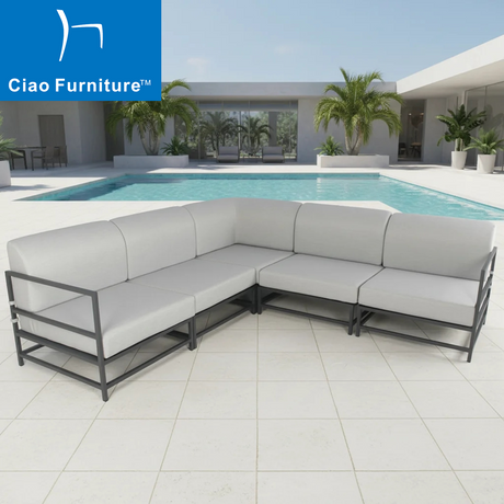 Aluminum outdoor modular lounge sofa set