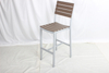 Outdoor patio aluminum armless WPC bar chair