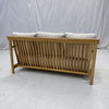Luxury solid teak wood outdoor garden balcony 2 seater sofa with thick cushion