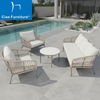 Modern apartment balcony furniture outdoor 5 seater rope sofa