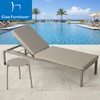 Commerial outdoor pool patio aluminum chaise lounge chair with wheels and cushion