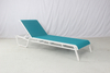 Resort pool furniture white aluminum stackable sling chaise lounge chair