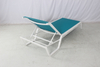 Resort pool furniture white aluminum stackable sling chaise lounge chair