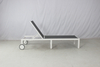 Commercial white aluminum pool chaise lounge chair with side table 