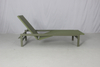 All weather resort poolside green PE rattan reclining outdoor sun lounger