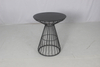 Outdoor garden 3 pieces black aluminum cafe round table chairs set furniture