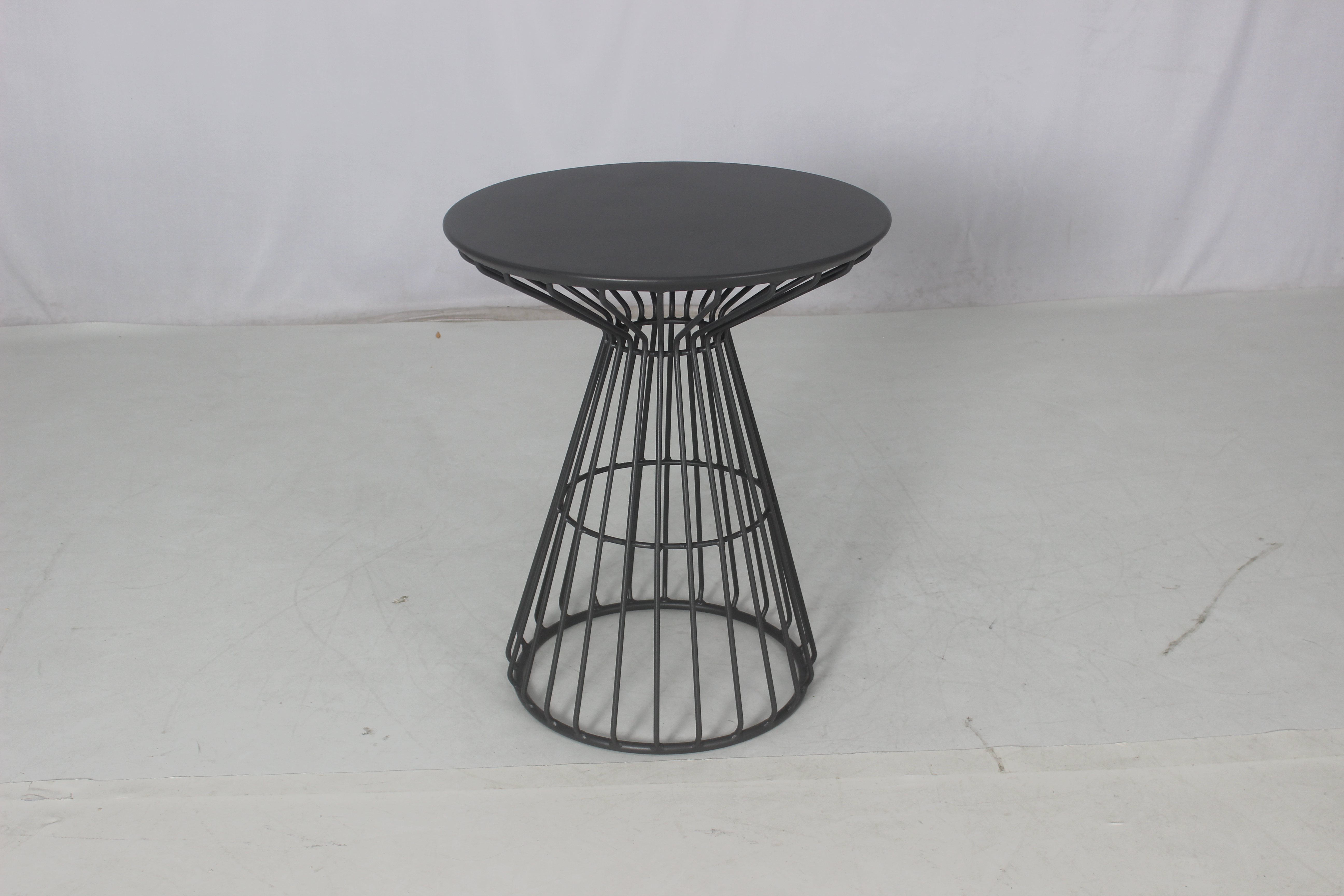 Outdoor garden 3 pieces black aluminum cafe round table chairs set furniture