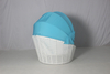 Beach club pool side outdoor rattan round daybed with blue canopy